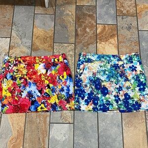 Attyre Red and Blue Floral Mini Skort Set
